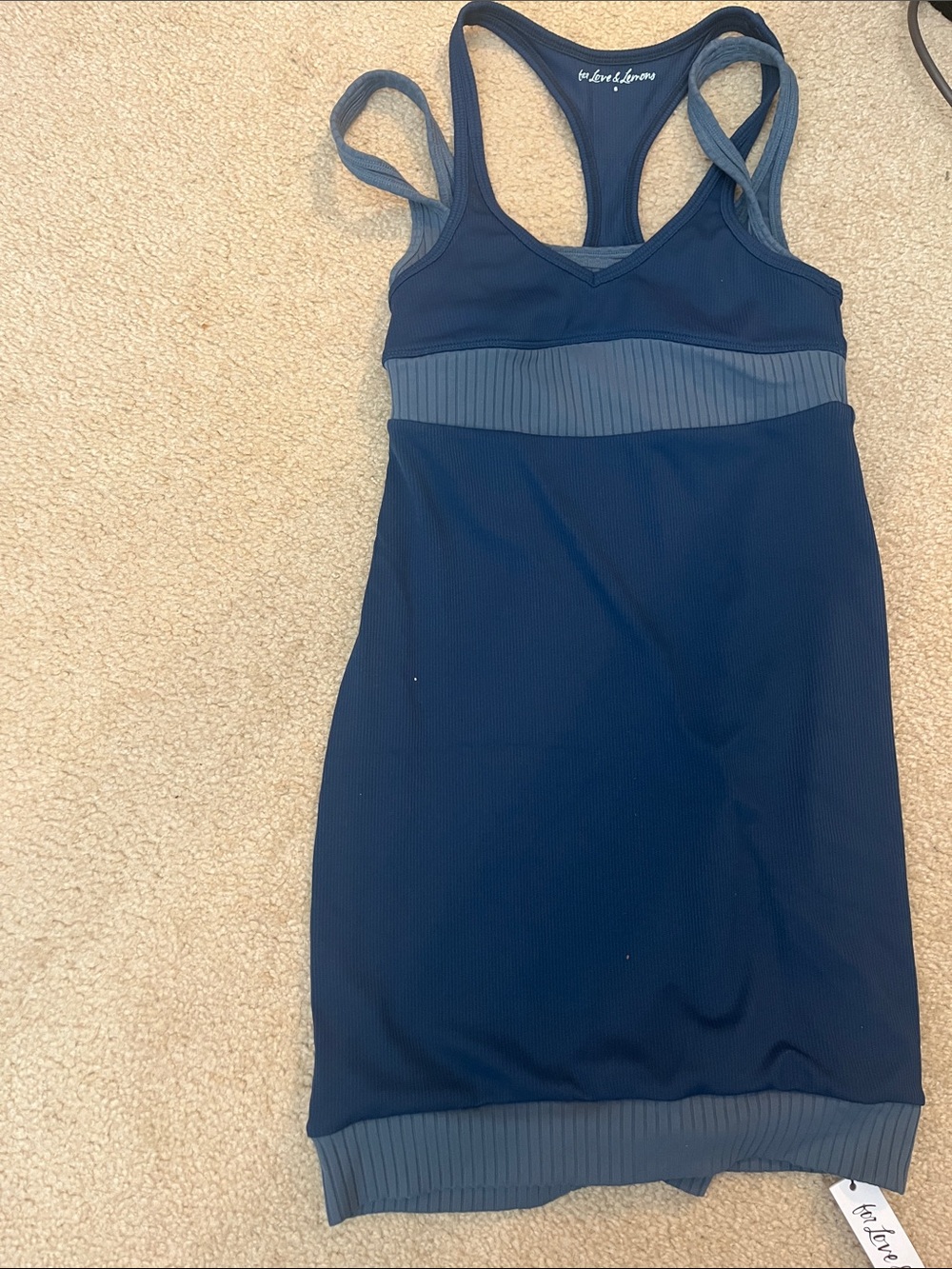 For Love & Lemons Navy Blue Racerback athletic Tank Dress